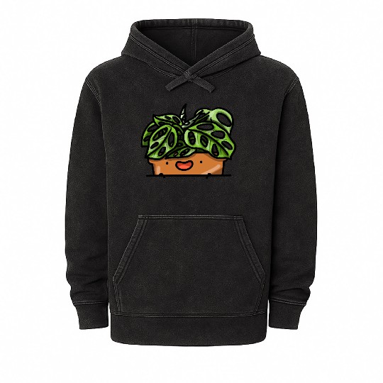 Pocket Plant Monstera Adansonii Mineral Wash Hoodies