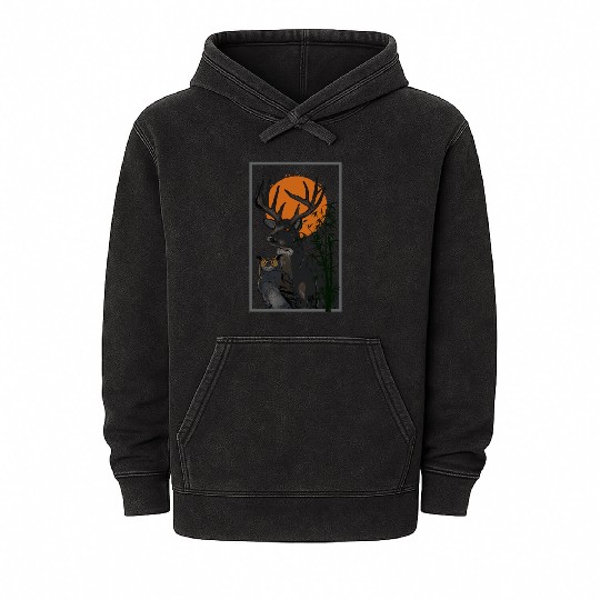 Deer And Owl Mineral Wash Hoodies