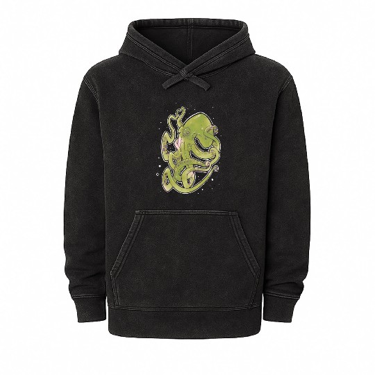 Green Octopus Mineral Wash Hoodies