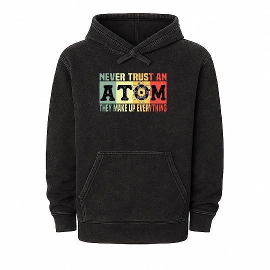 Atom Physics Chemistry Natural Science Vintage Mineral Wash Hoodies