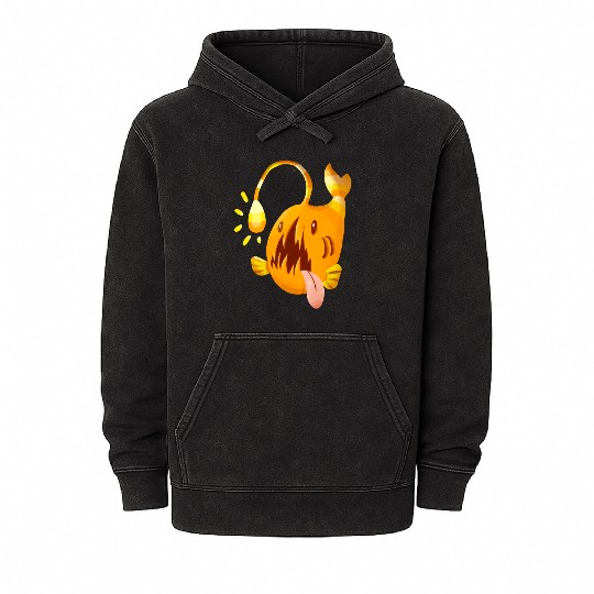 The Orange Candy Corn Angler Fish Mineral Wash Hoodies