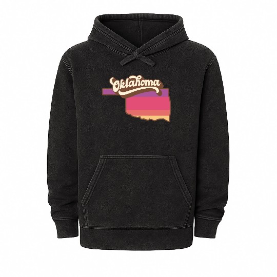 Oklahoma Retro USA Mineral Wash Hoodies