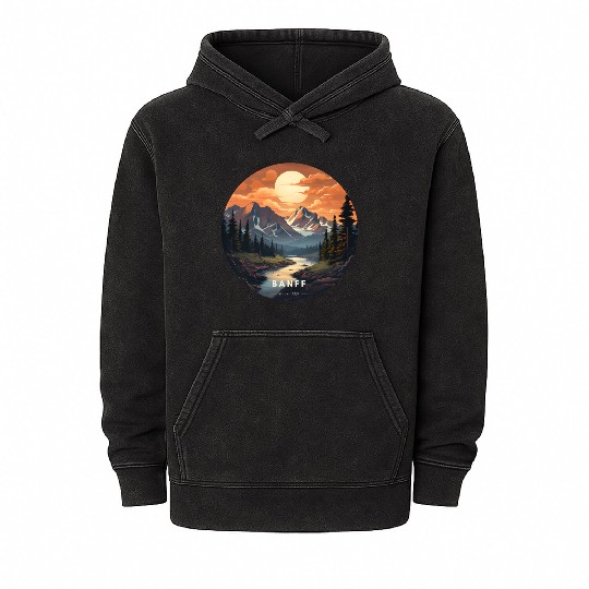 Banff sunset Mineral Wash Hoodies