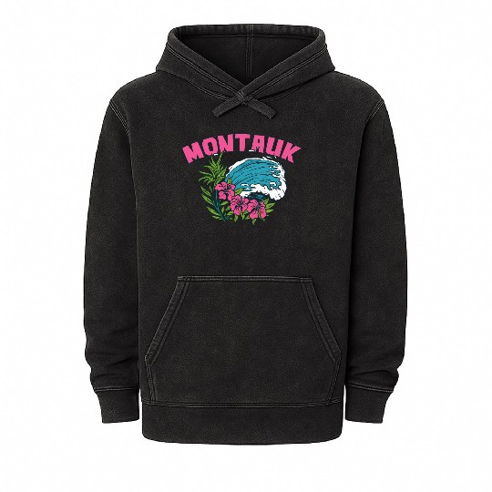 Montauk New York Summer Nyc Tropical Montaukett Mineral Wash Hoodies