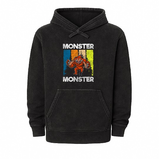 Monster Fright Character Monster Hunter Mineral Wash Hoodies