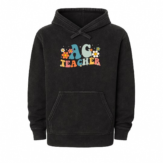 Retro Groovy Agriculture Teachers Squad Back Mineral Wash Hoodies