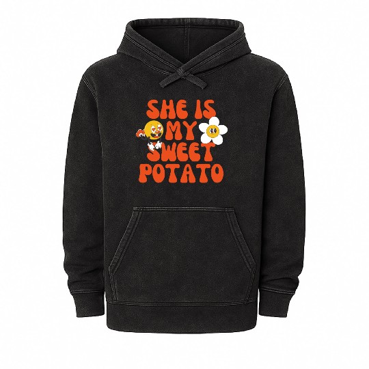 she is my sweet potato Mineral Wash Hoodies