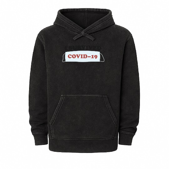 I SURVIVED COVID19 green Mineral Wash Hoodies