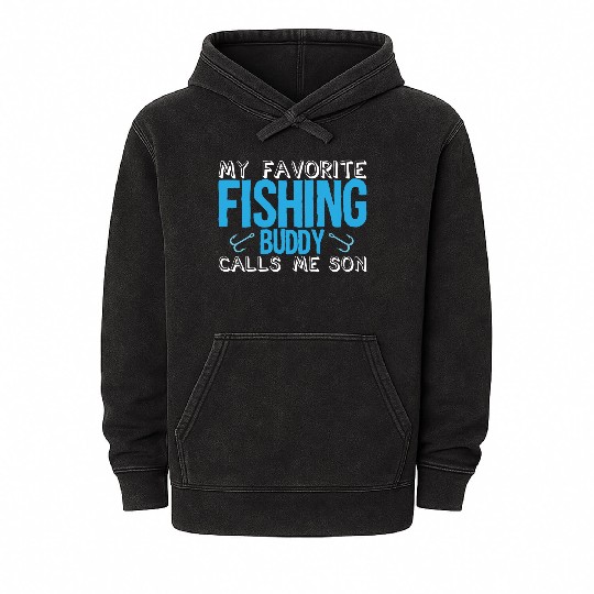 Fishing Son Angling Fisher Fisherman Mineral Wash Hoodies