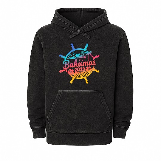 Bahamas Cruise 2023 Family Friends Group Vacation Mineral Wash Hoodies