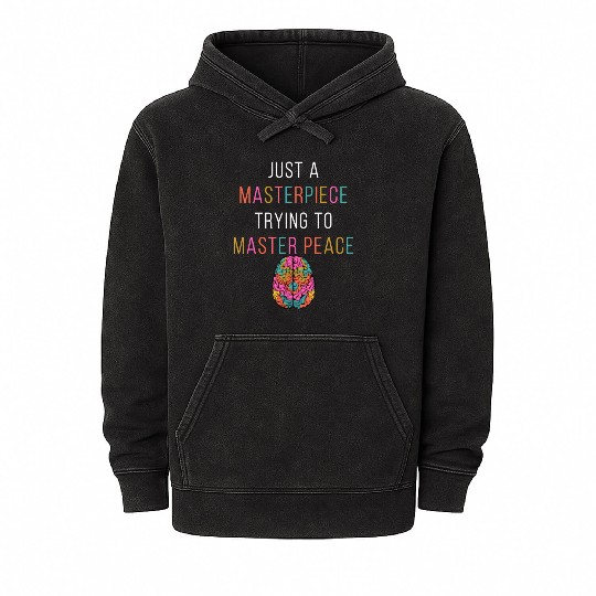 Just A Masterpiece Mental Health Awareness Green S Mineral Wash Hoodies