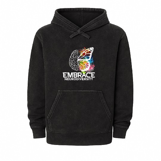 Embrace Neurodiversity - Adhd Awareness Mineral Wash Hoodies