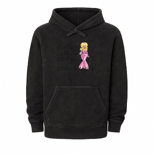 Dolly Parton fan; coffee drinker; caffeine Mineral Wash Hoodies