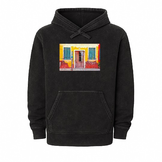 Windows of Venice Italy 1923 Mineral Wash Hoodies