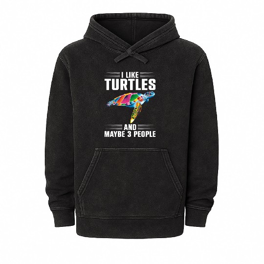 Sea Turtle Tortoise I Like Turtles Mineral Wash Hoodies