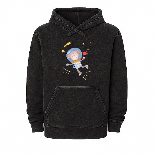 Astronaut Space Monkey Galaxy For Mineral Wash Hoodies