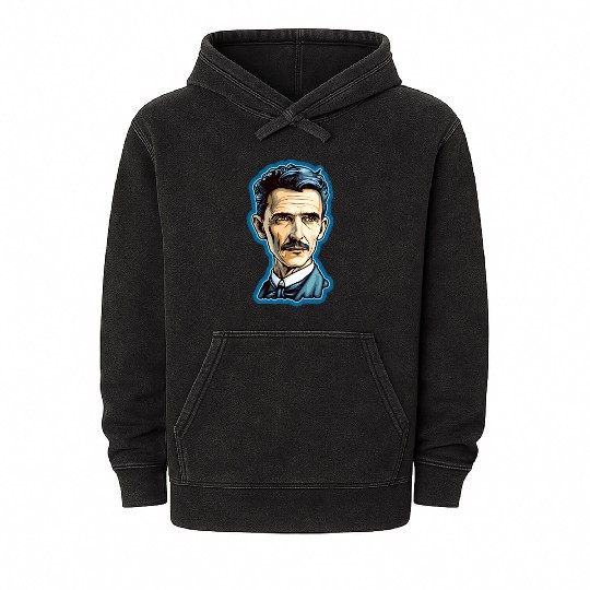 Nikola Tesla Physics Nerd Geek Mineral Wash Hoodies