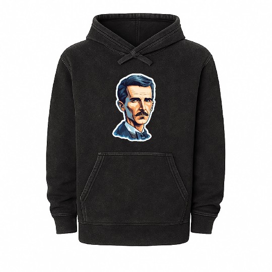 Nikola Tesla Physics Geek Nerd Mineral Wash Hoodies