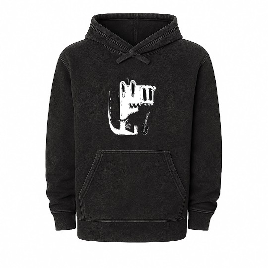 T Rex Dinosaur Guitar Mineral Wash Hoodies