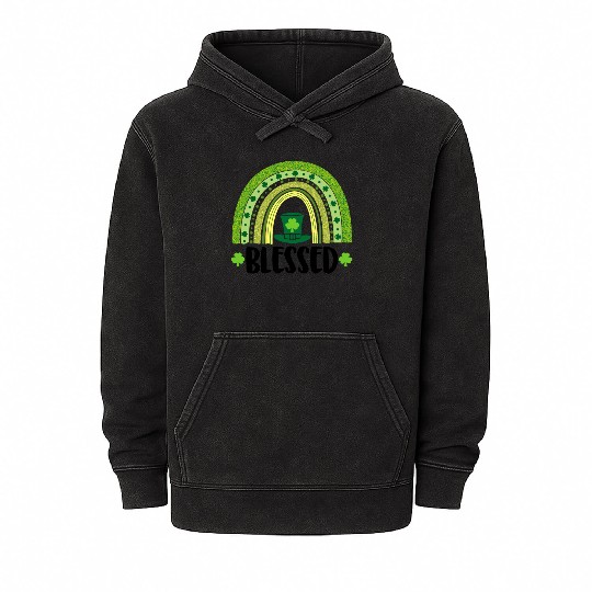 Blessed St Patricks Mineral Wash Hoodies