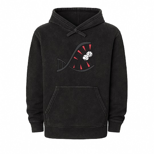 Backgammon DNA Piranha - Unique Board Game Design Mineral Wash Hoodies