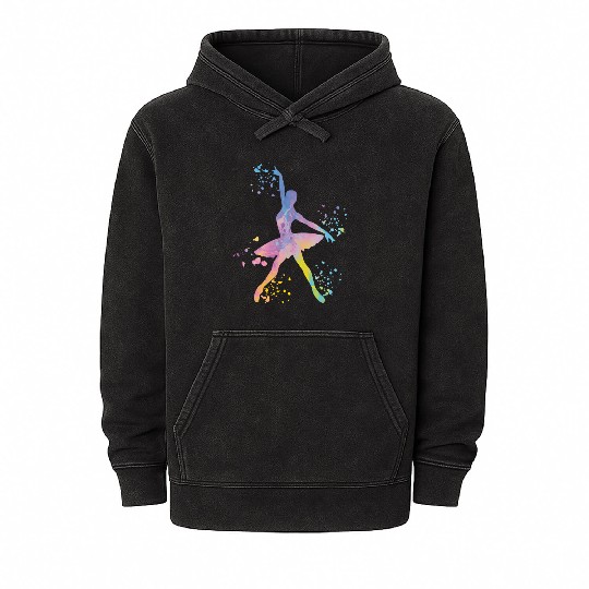Ballet Dancer Colorsplash Ballerina Mineral Wash Hoodies