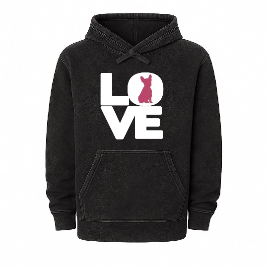 French Bulldog Mom Lover Funny Cute Frenchie Mineral Wash Hoodies