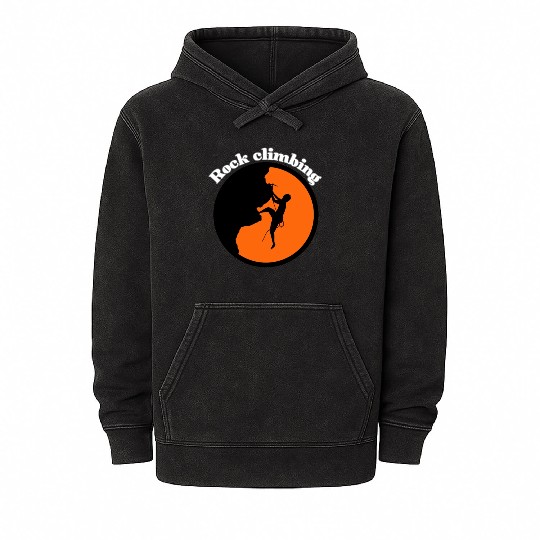 Rock climbing design Mineral Wash Hoodies
