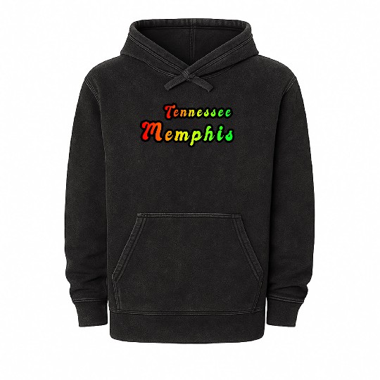 Memphis Tennessee rainbow design Mineral Wash Hoodies