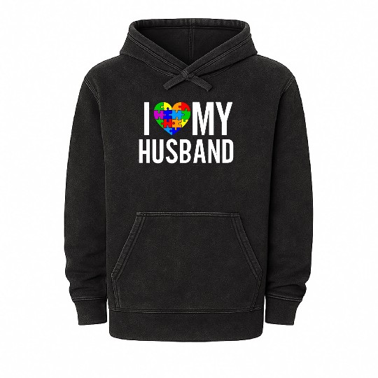 I Love My Husband Mineral Wash Hoodies