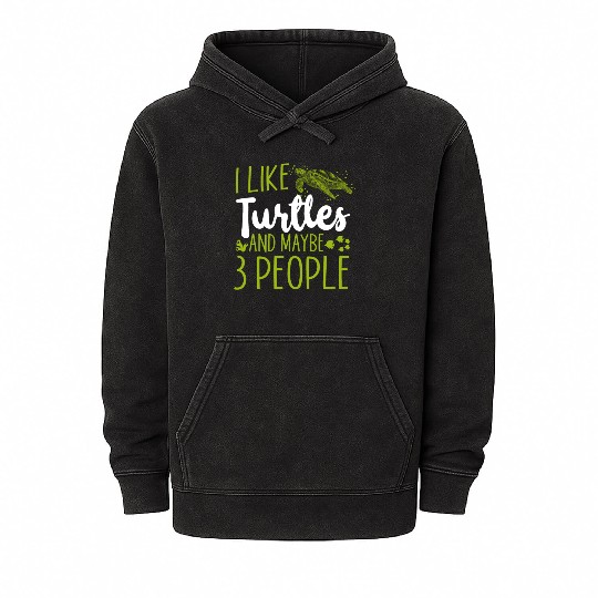 Sea Turtle Tortoise I Like Turtles Mineral Wash Hoodies