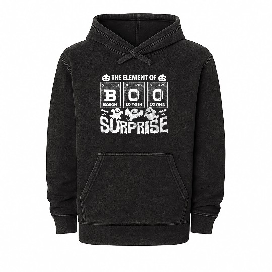 Halloween T Funny Boo The Element Of Surprise Mineral Wash Hoodies