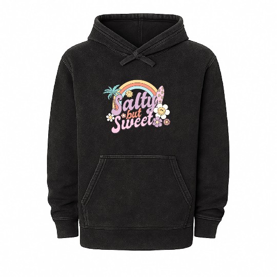 Salty but Sweet, Summer, Retro, Mineral Wash Hoodies