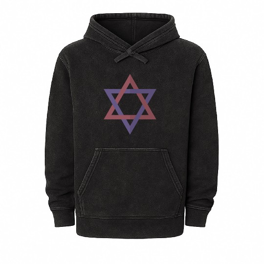 Star Of David Mineral Wash Hoodies