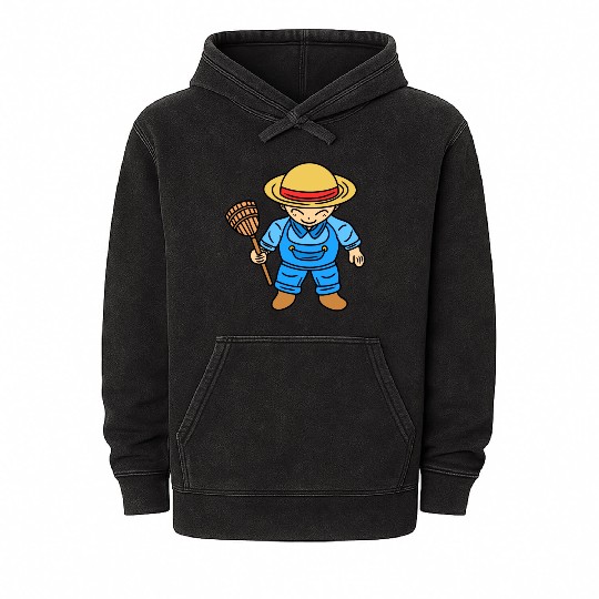 Cute Chibi Farmer Boy Mineral Wash Hoodies
