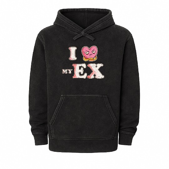 Funny I Heart My Ex GF I Love My Ex Girlfriend Mineral Wash Hoodies