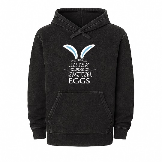 Easter Sister Egg Hunting Rabbit Py Mineral Wash Hoodies