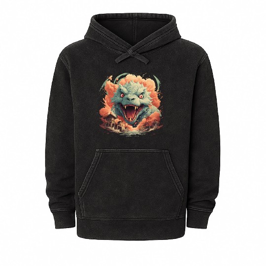 Kaiju: Cityscape Destructor Mineral Wash Hoodies