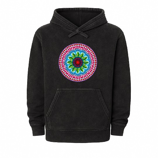 Colorful Mandala Pattern Modern 9 Mineral Wash Hoodies