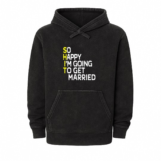 Getting Married Funny Engagement Party Gag Groom Mineral Wash Hoodies