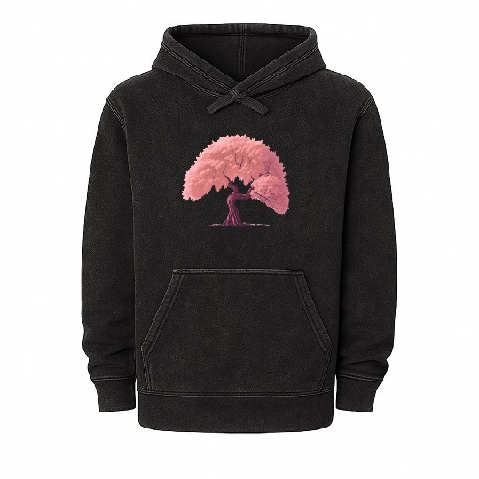 Sakura tree Mineral Wash Hoodies