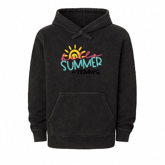 Hello Summer Tennis Mineral Wash Hoodies