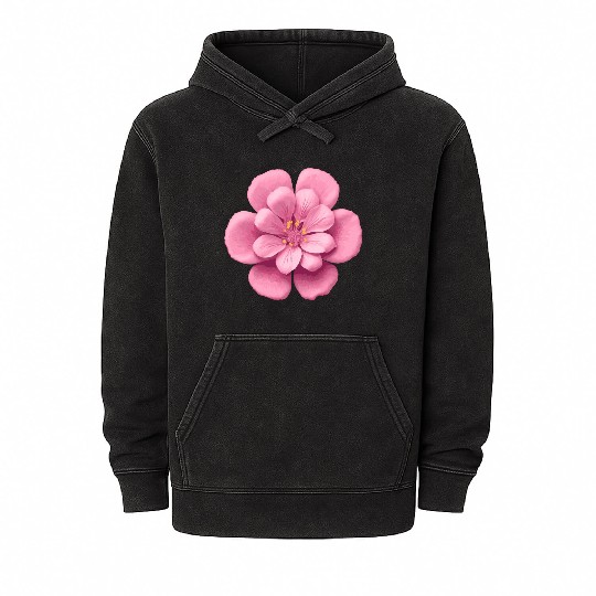 Pink Sakura flower Mineral Wash Hoodies