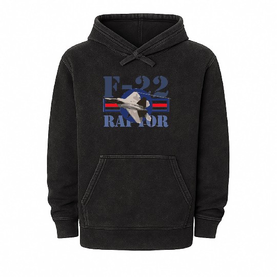 F 22 Raptor USAF Mineral Wash Hoodies