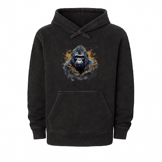 Gorilla King. Power in a Graffiti Style. Mineral Wash Hoodies