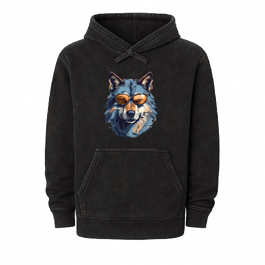 Street Style Gray Wolf | Wolf Lovers Mineral Wash Hoodies