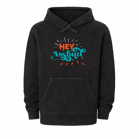 Supernatural Hey Assbutt Typography Mineral Wash Hoodies