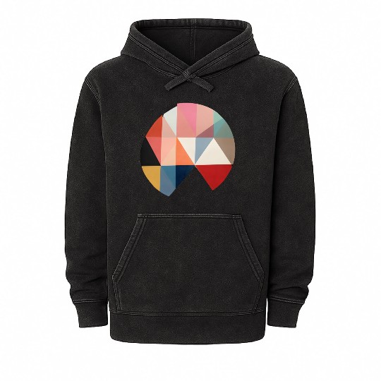 Floral Modern Geometric Mid Century Mineral Wash Hoodies