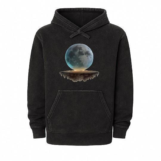 3 Dimensional (3D) Full Moon and Floating Island Mineral Wash Hoodies
