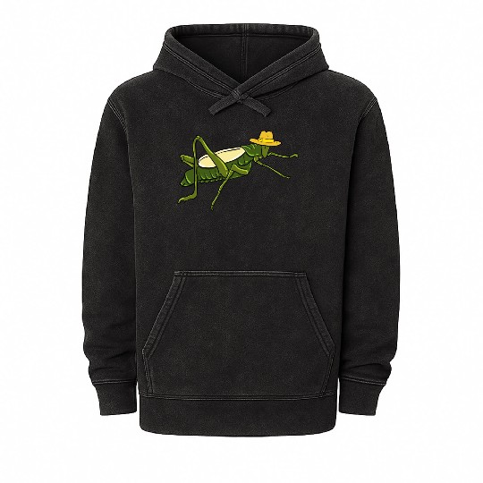 Grasshopper Insect Bug Lover Green Nature Locusts Mineral Wash Hoodies